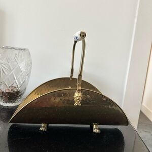 Pensilvania house Antique Victorian Brass Fireplace Tinder Wood Rack porcelain